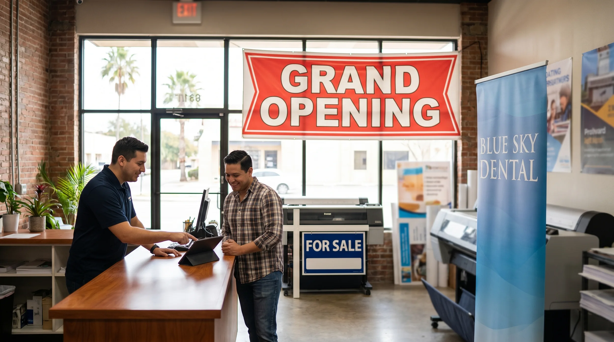 Assortment of custom print products from local San Antonio businesses