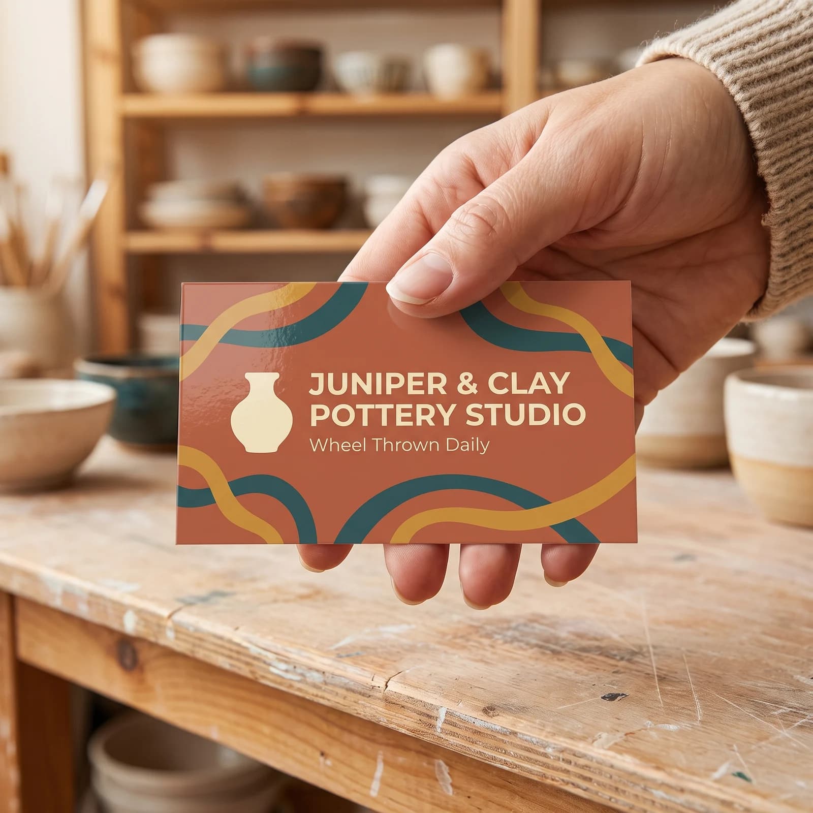 Stack of printed 16pt business cards