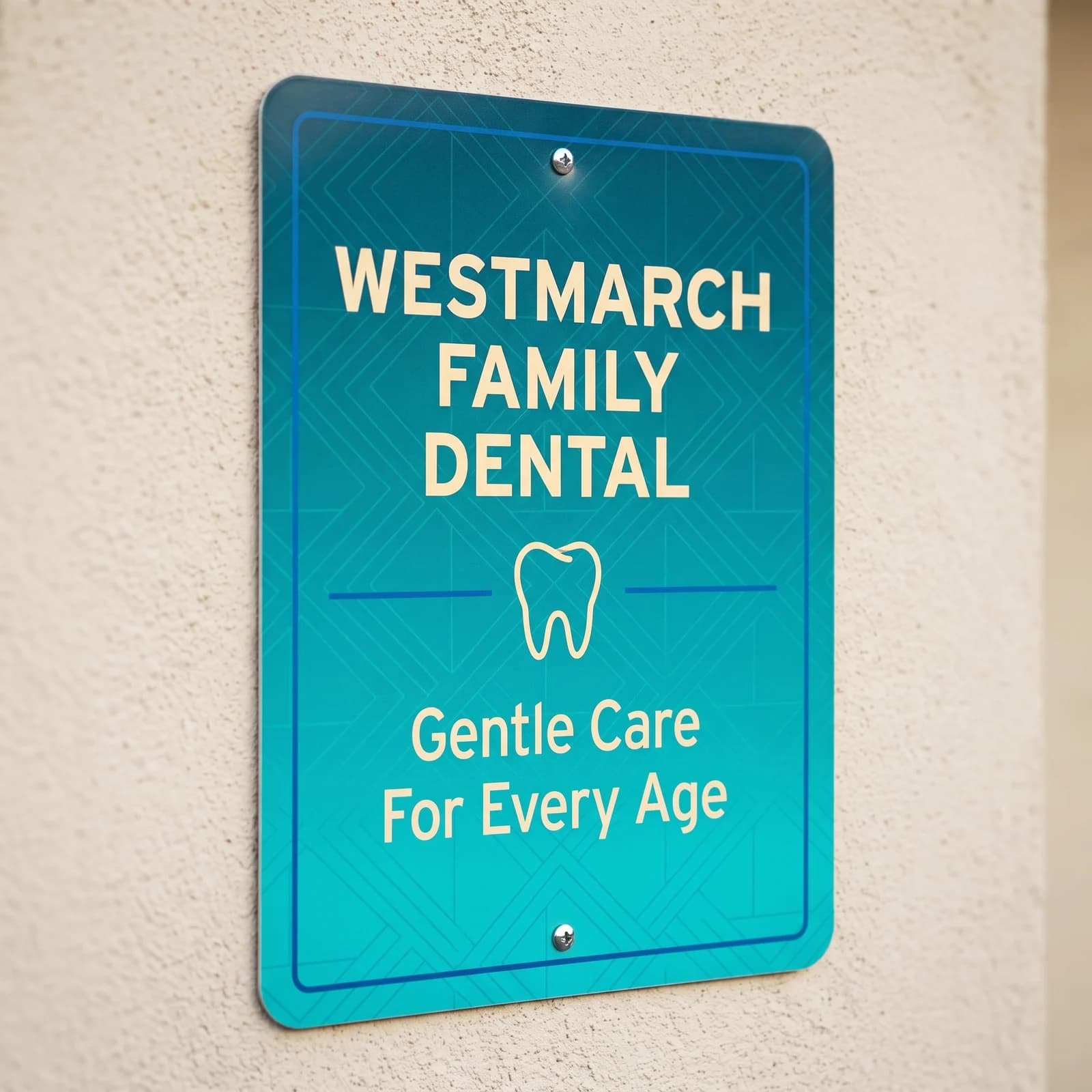 Printed aluminum sign mounted outdoors