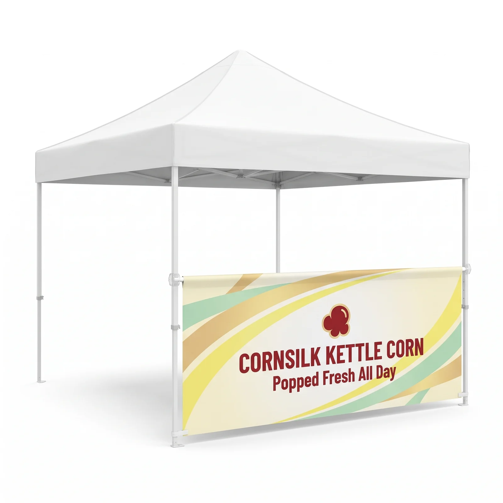 10x10 Tent Half Wall, angled view