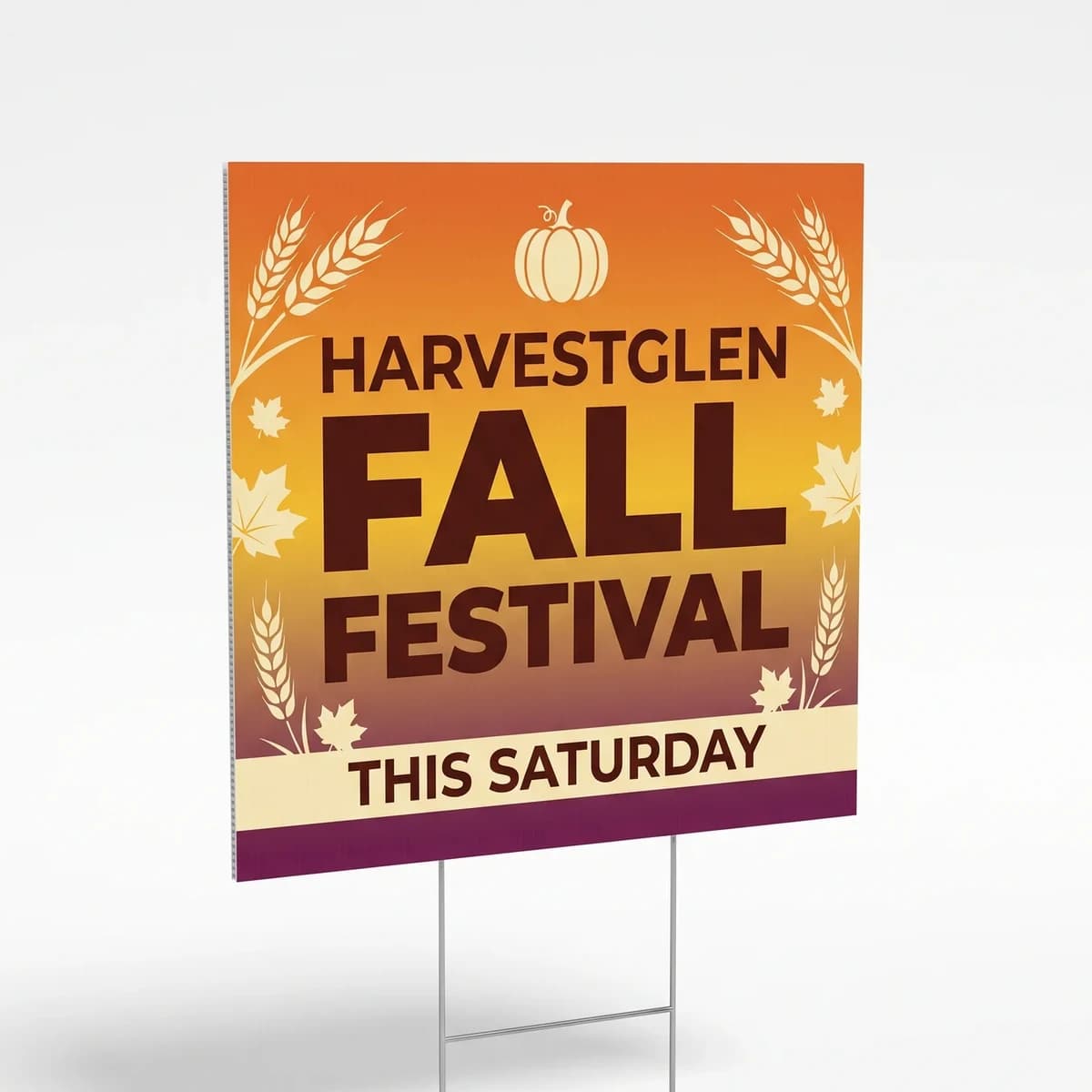 Custom printed 24" x 24" coroplast yard sign