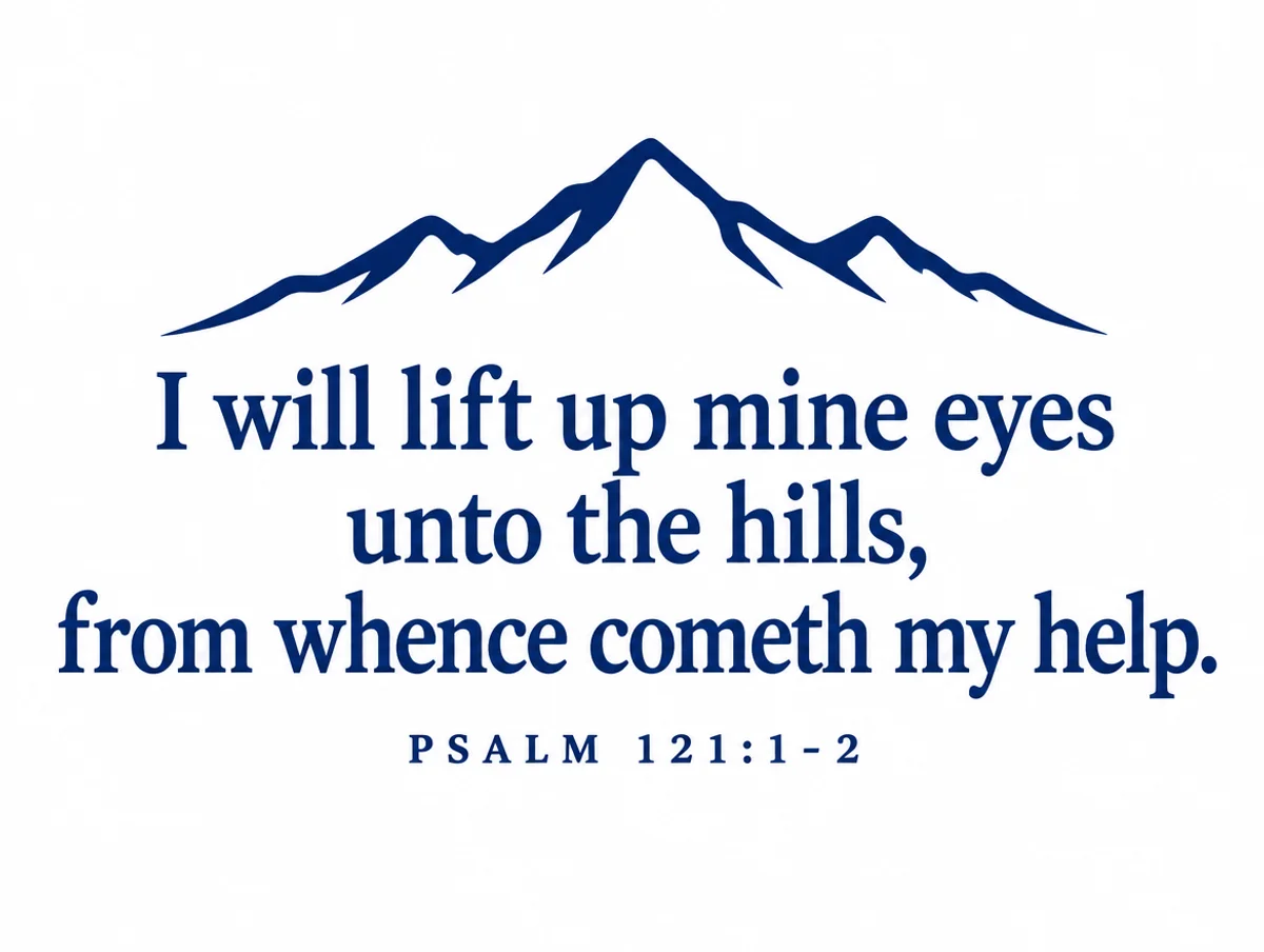 Psalm 121:1-2 in the King James Version set as a one-color decal