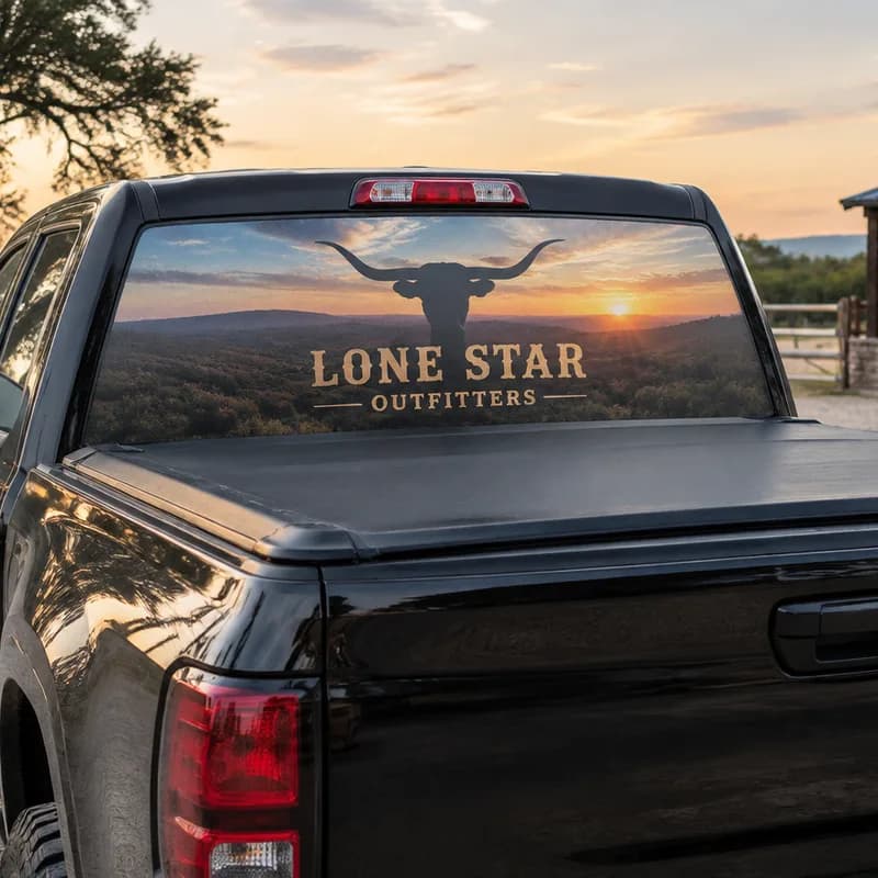 Custom Back Window Graphics for Pickup Trucks