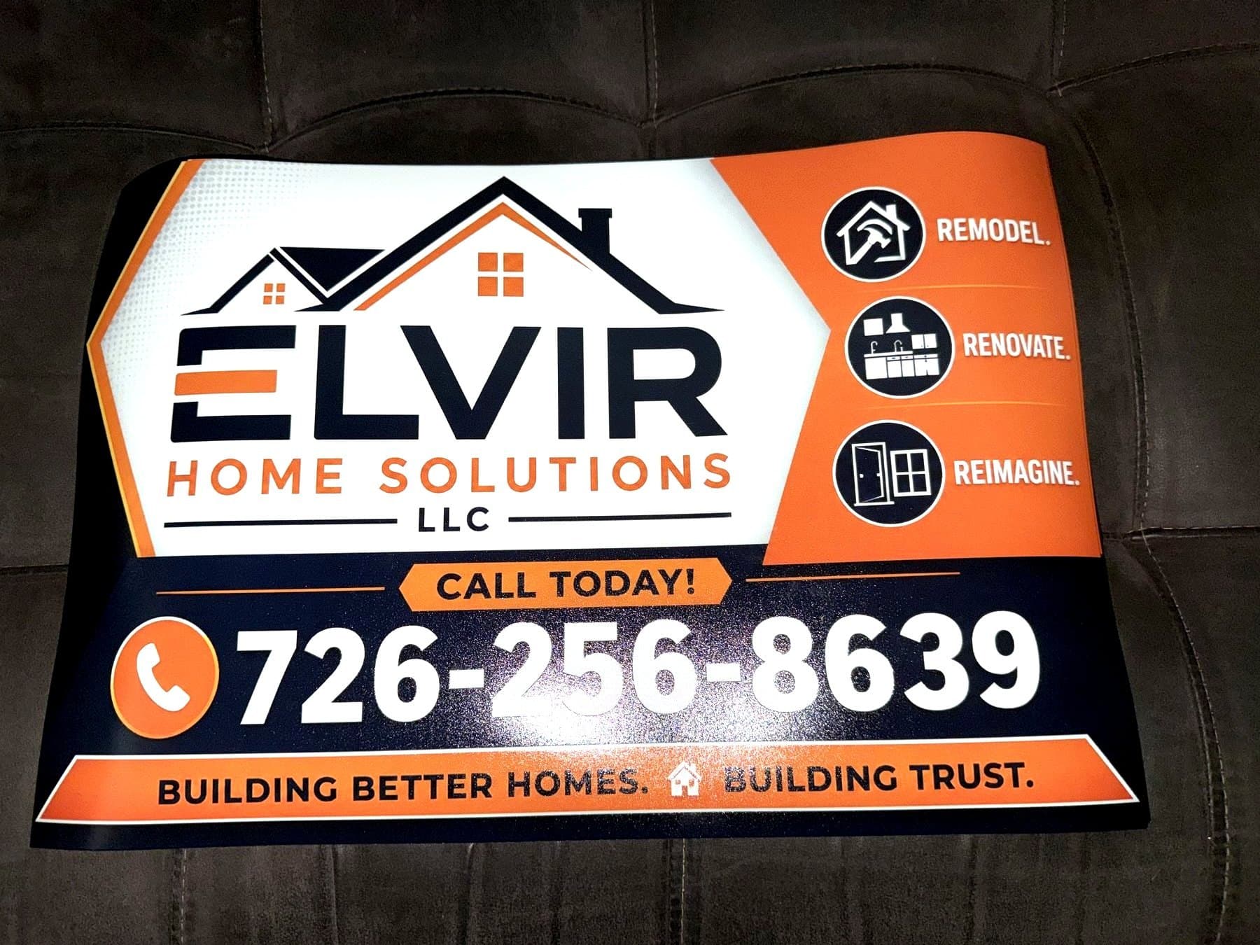Delivery photo of the Elvir Home Solutions magnet before handoff