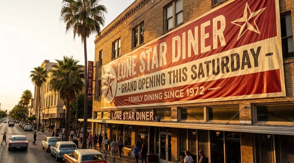 Large format vinyl banners produced for San Antonio businesses